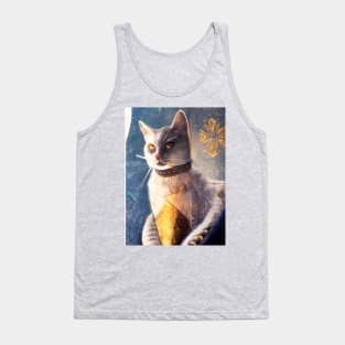 Golden armor knight cat: Queen Tank Top